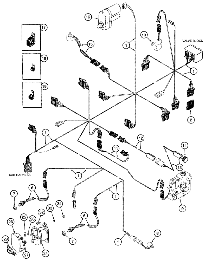 Схема запчастей Case IH 2366 - (04-01) - HARNESS, FRONT (06) - ELECTRICAL