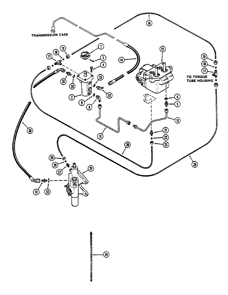 Схема запчастей Case IH 2390 - (7-234) - DIFFERENTIAL, DIFFERENTIAL LOCK MECHANISM, PRIOR TO TRANSMISSION SERIAL NO. 10204107 (07) - BRAKES