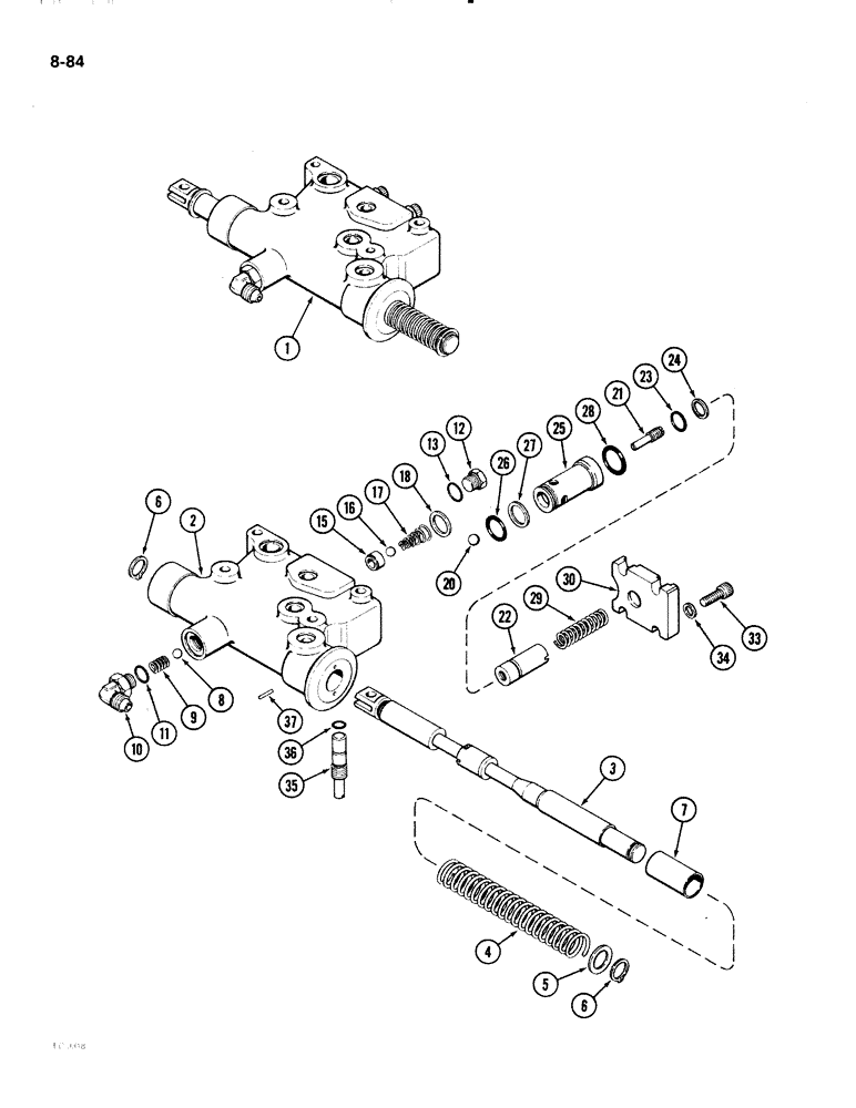 Схема запчастей Case IH 2096 - (8-084) - HITCH CONTROL VALVE (08) - HYDRAULICS