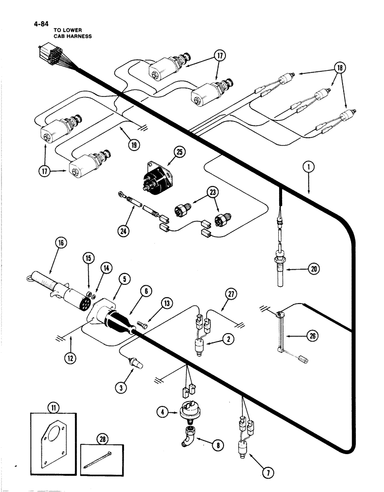 Схема запчастей Case IH 4894 - (4-084) - TRANSMISSION HARNESS (04) - ELECTRICAL SYSTEMS