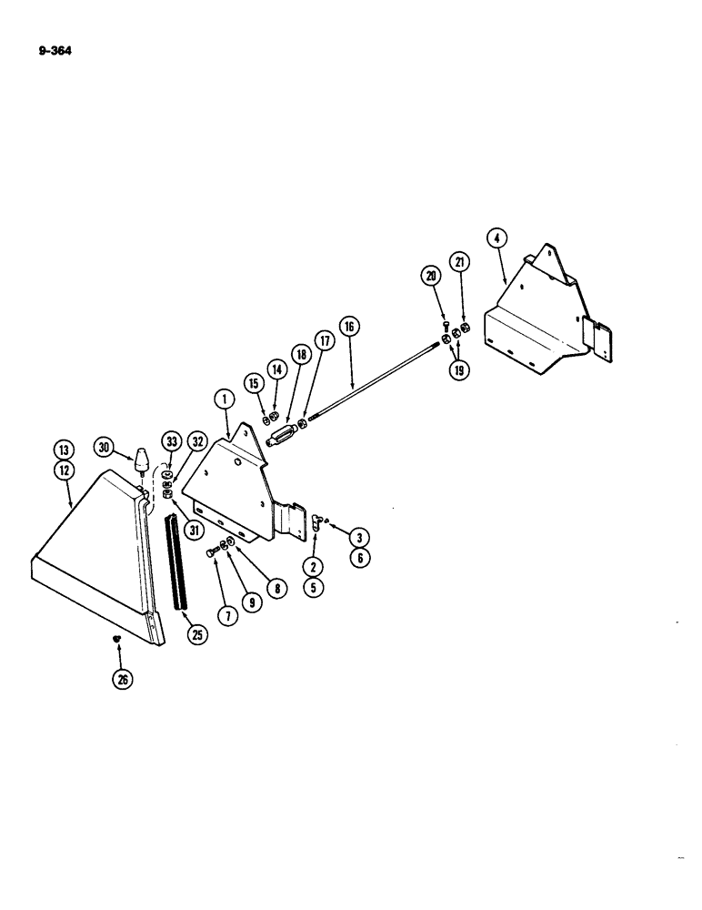 Схема запчастей Case IH 4490 - (9-364) - REAR SIDE PANELS (09) - CHASSIS/ATTACHMENTS