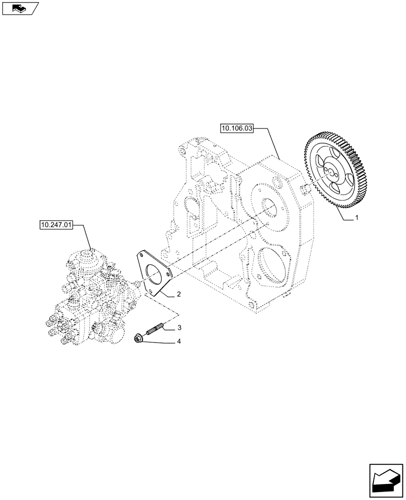 Схема запчастей Case IH F4GE9684B J605 - (10.247.02[01]) - INJECTION PUMP - CONTROL  (504063978) (10) - ENGINE