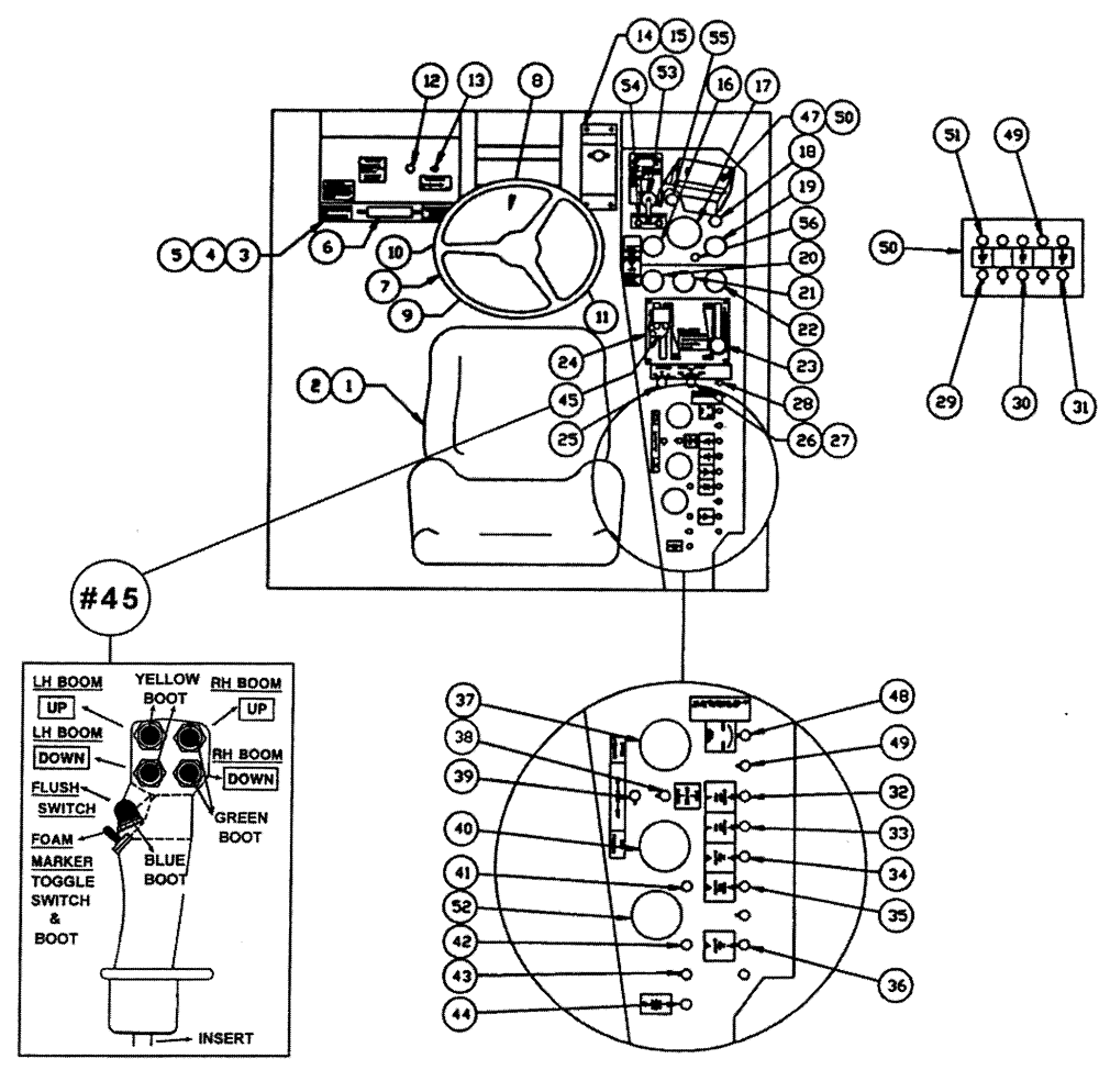 Схема запчастей Case IH PATRIOT WT - (01-004) - CONTROLS - CAB INTERIOR Cab Interior