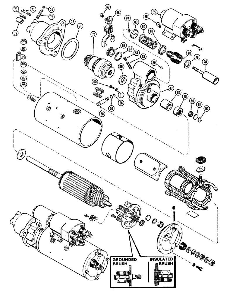 Схема запчастей Case IH 2590 - (4-118) - A145324 STARTER ASSEMBLY (04) - ELECTRICAL SYSTEMS