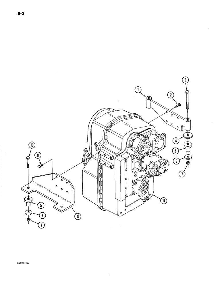 Схема запчастей Case IH 9150 - (6-002) - TRANSMISSION MOUNTING (06) - POWER TRAIN