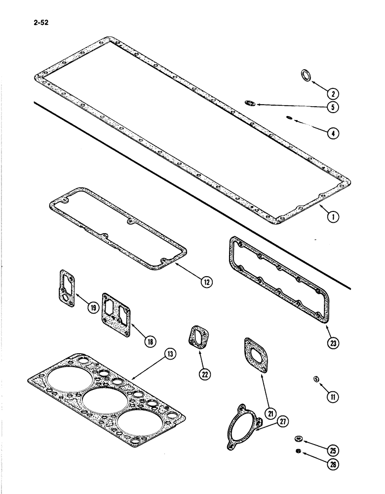 Схема запчастей Case IH 4894 - (2-52) - GASKET KIT 674 CUBIC INCH DIESEL ENGINE (02) - ENGINE