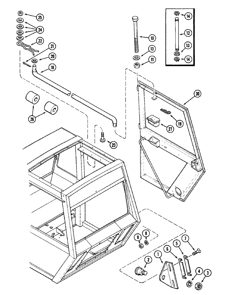 Схема запчастей Case IH 4690 - (9-392) - CAB, DOOR ATTACHING PARTS (09) - CHASSIS/ATTACHMENTS