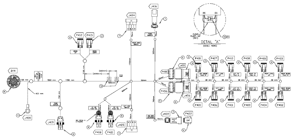 Схема запчастей Case IH SPX3320 - (12-008) - HARNESS, HYDRAULIC (06) - ELECTRICAL