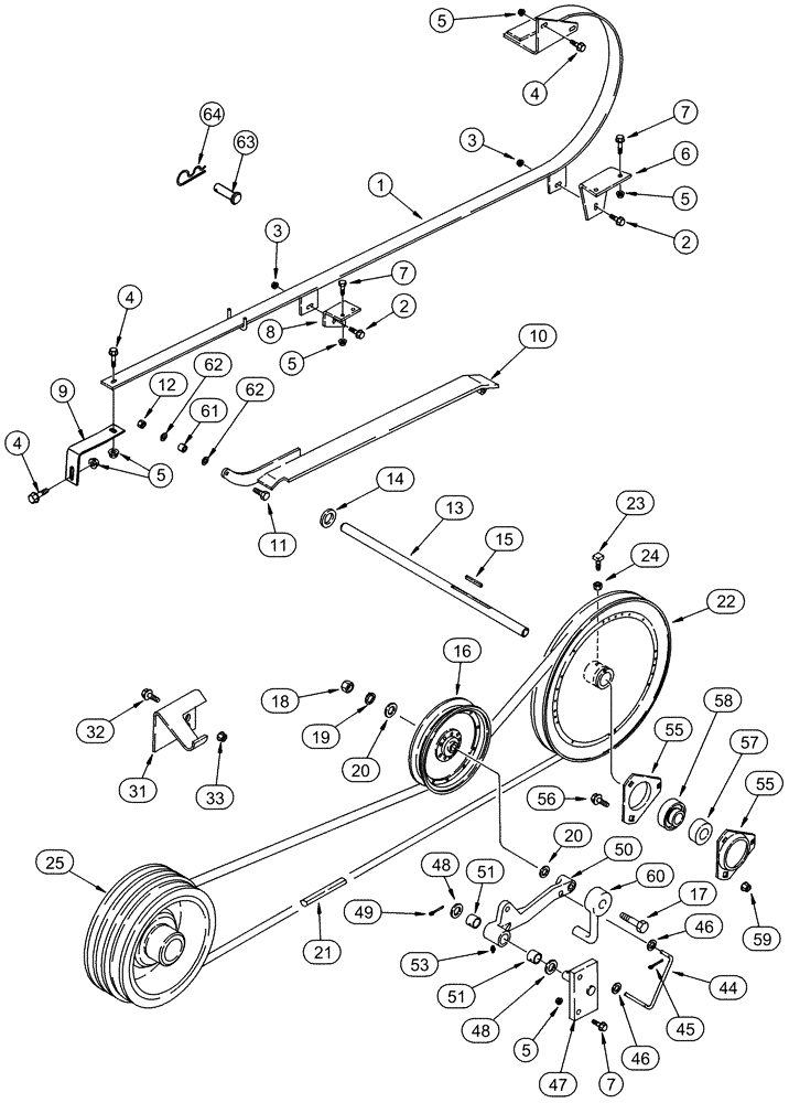 Схема запчастей Case IH 2388 - (09E-07) - UNLOADER, BELT DRIVE (17) - GRAIN TANK & UNLOADER