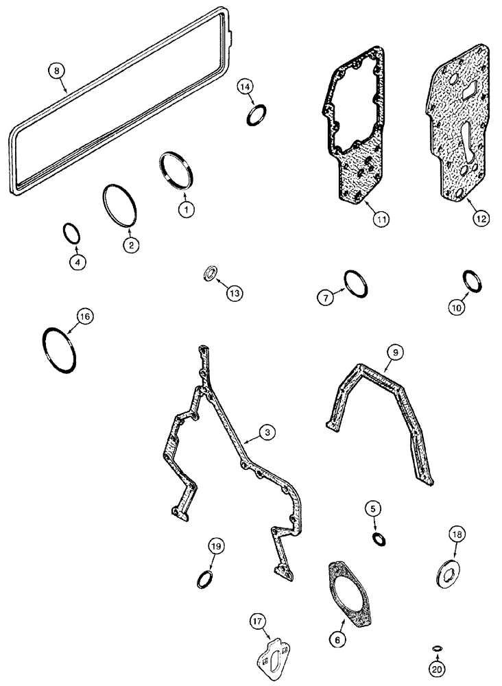 Схема запчастей Case IH 3185 - (03-023) - GASKET KIT, CYLINDER BLOCK (01) - ENGINE