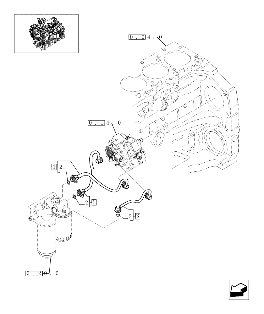 Схема запчастей Case IH PUMA 165 - (0.20.3) - PIPING FUEL (01) - ENGINE