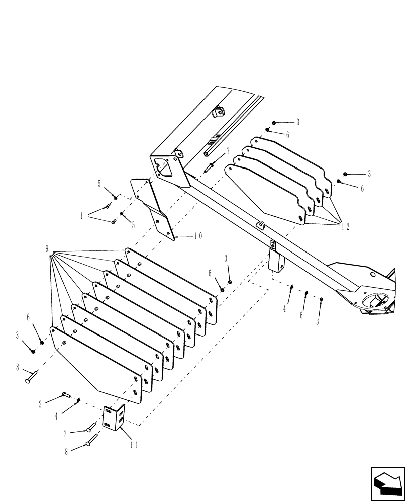 Схема запчастей Case IH DHX362 - (20.01.15) - BALLAST PLATES (12) - MAIN FRAME