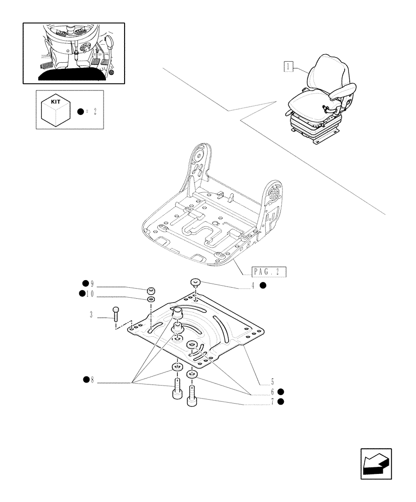 Схема запчастей Case IH MAXXUM 115 - (1.93.3/ C[03]) - "GRAMMER" SEAT WITH BELTS AND SWITCH - BREAKDOWN - L/CAB - C5518 (VAR.330709) (10) - OPERATORS PLATFORM/CAB