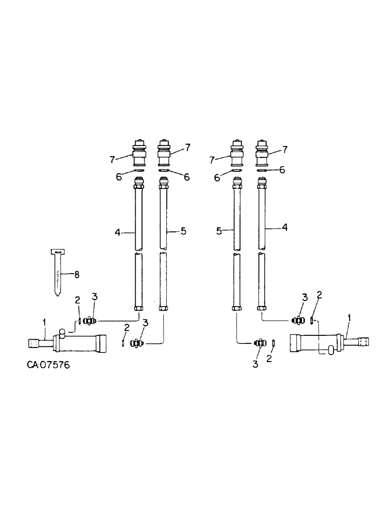 Схема запчастей Case IH 92 - (YB-23) - HYDRAULIC CONNECTIONS FOR CULTIVATORS 