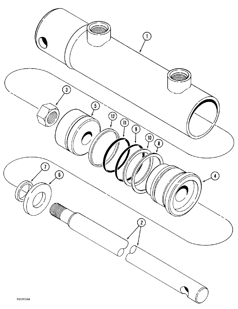 Схема запчастей Case IH 4300 - (8-058) - CYLINDER ASSEMBLY, 1286364C91 (08) - HYDRAULICS