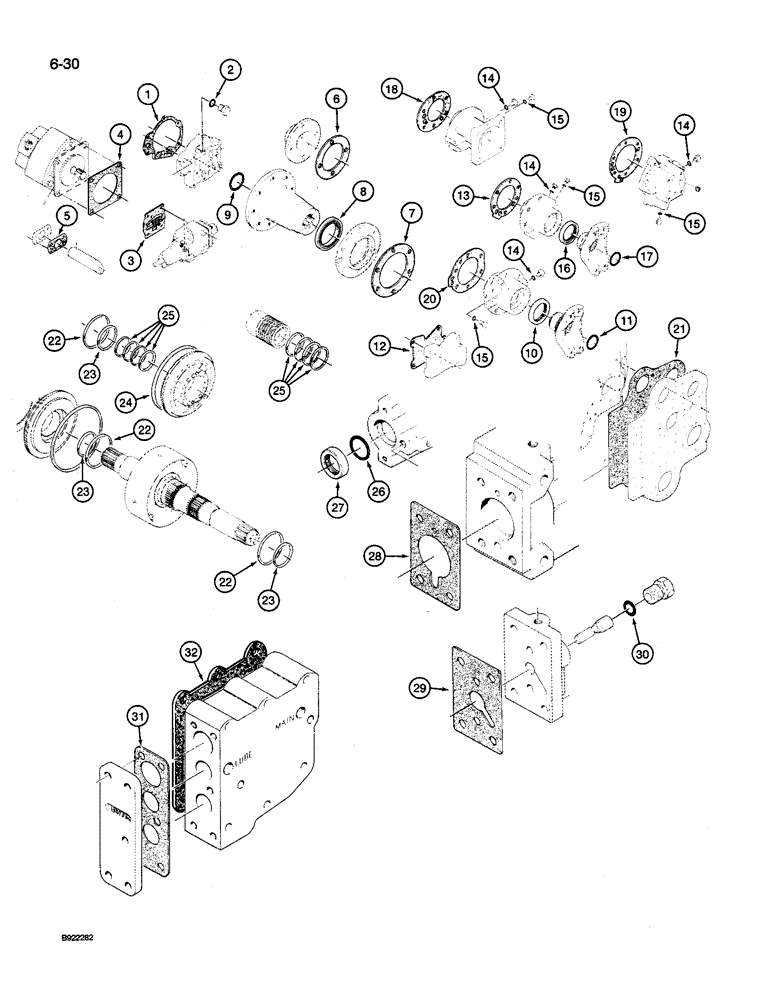 Схема запчастей Case IH 9240 - (6-030) - TRANSMISSION ASSEMBLY, TRANSMISSION GASKET KIT (06) - POWER TRAIN