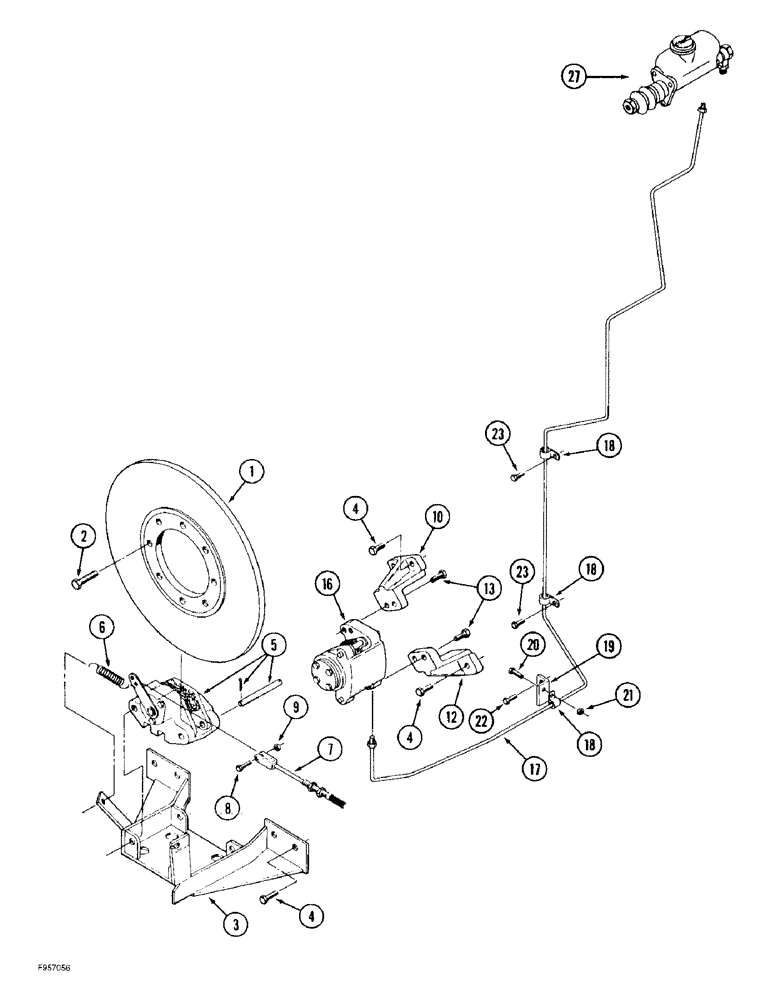 Схема запчастей Case IH 9310 - (7-008) - BRAKE SYSTEM, WITH SEPARATE PARKING BRAKE CALIPER (07) - BRAKES