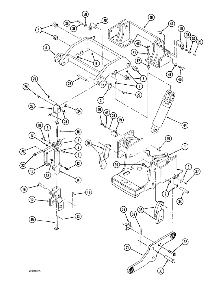 Схема запчастей Case IH 9310 - (9-008) - HITCH LOWER LINK, MOUNTS AND DRAWBAR, S/N JEE0071001 & AFTER (09) - CHASSIS/ATTACHMENTS