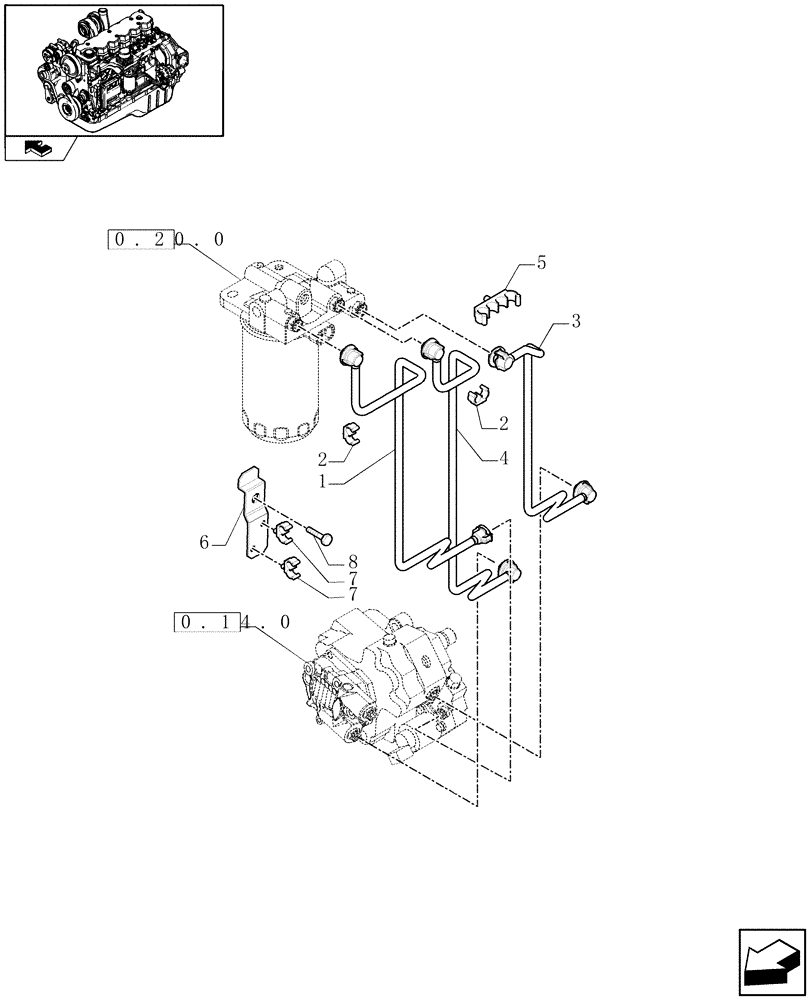 Схема запчастей Case IH F4HE9687S J100 - (0.20.3[03]) - PIPING - FUEL (2852439) 