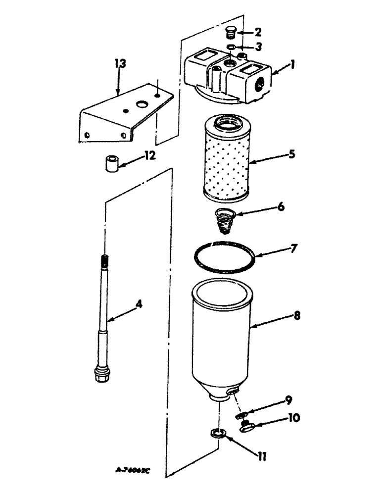 Схема запчастей Case IH 403 - (150) - OIL FILTER FOR HYDROSTATIC GROUND DRIVE (35) - HYDRAULIC SYSTEMS