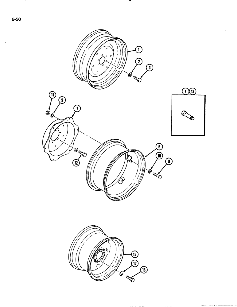 Схема запчастей Case IH 1140 - (6-50) - REAR WHEELS (06) - POWER TRAIN