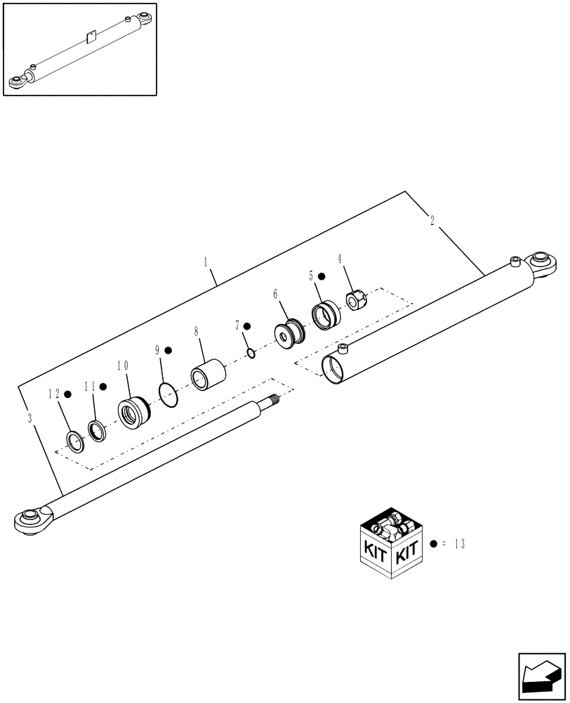 Схема запчастей Case IH WRX201 - (35.900.02) - OPENING CYLINDER COMPONENTS (35) - HYDRAULIC SYSTEMS