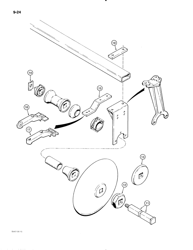 Схема запчастей Case IH 475 - (9-24) - DISKS AND GANGS, USED WITH NON-FOLDING FRAME, 1-1/8 INCH DIAMETER SQUARE ARBOR BOLT (09) - CHASSIS/ATTACHMENTS