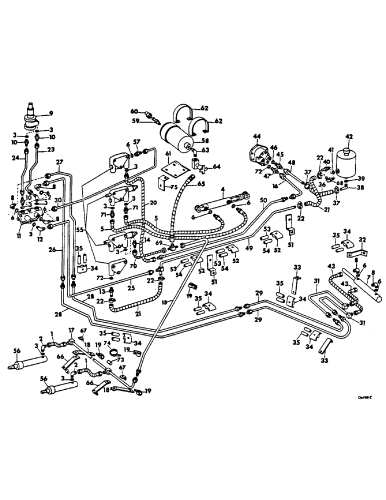 Схема запчастей Case IH 615 - (10-02) - HYDRAULICS, HYDRAULIC DIAGRAM, BELT DRIVE (07) - HYDRAULICS