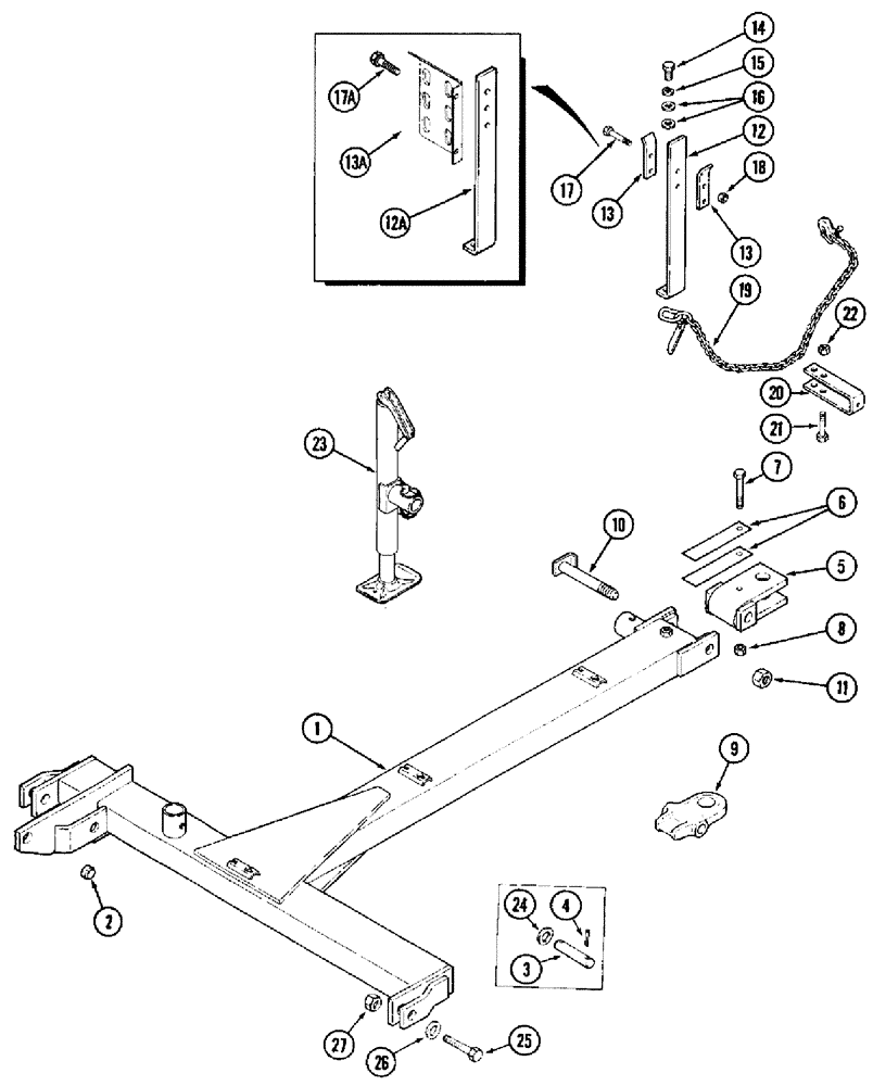 Схема запчастей Case IH 3950 - (9-03) - HITCH (09) - CHASSIS/ATTACHMENTS