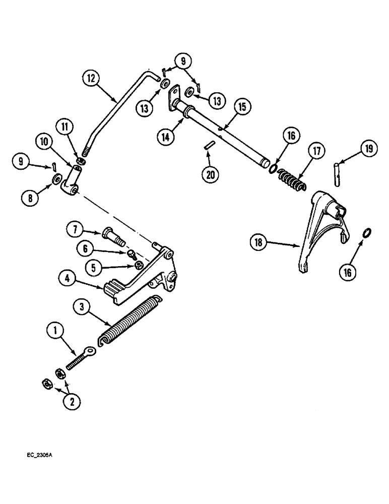 Схема запчастей Case IH 3220 - (6-096) - DIFFERENTIAL LOCK, TRACTOR WITHOUT CAB (06) - POWER TRAIN