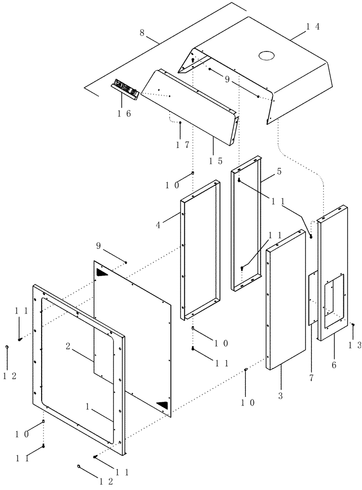 Схема запчастей Case IH PX140 - (09-02) - HOOD ASSEMBLY, FRONT (09) - CHASSIS/ATTACHMENTS