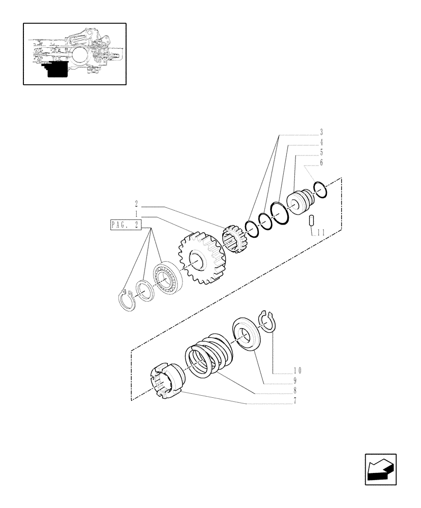 Схема запчастей Case IH JX1075N - (1.33.0[03]) - 4WD IDLER GEARS (04) - FRONT AXLE & STEERING