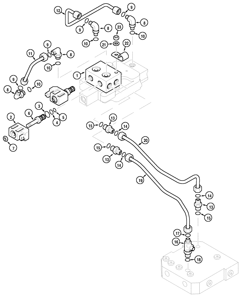 Схема запчастей Case IH MX100 - (08-30) - HYDRAULIC PIPING (08) - HYDRAULICS