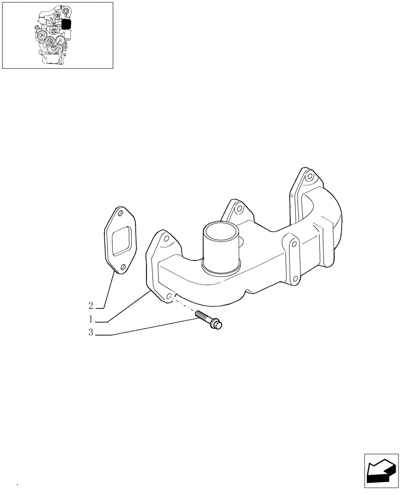 Схема запчастей Case IH JX1060C - (0.07.6) - EXHAUST MANIFOLD (01) - ENGINE