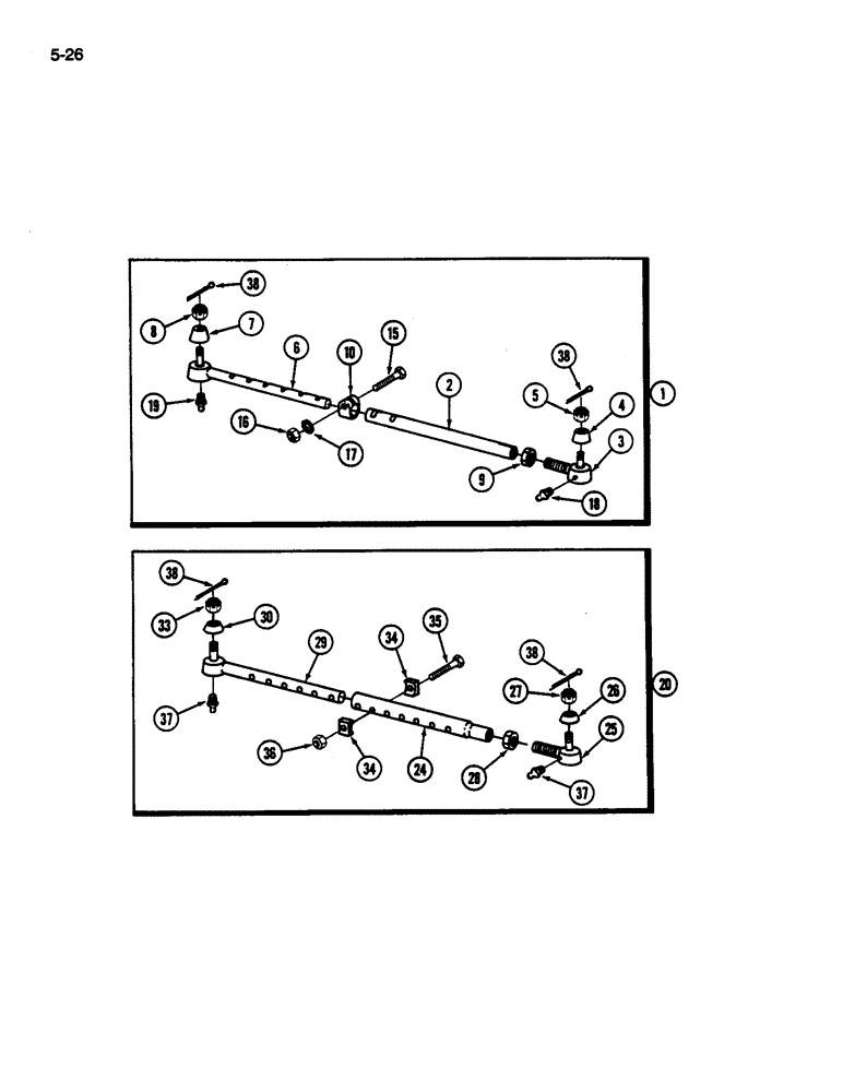 Схема запчастей Case IH 1822 - (5-26) - STEERING AXLE TIE RODS, 1822 COTTON PICKER (04) - STEERING