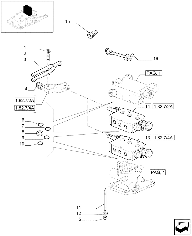 Схема запчастей Case IH JX1075C - (1.82.7/05[02]) - (VAR.028) 2 REMOTE VALVES FOR MID-MOUNT AND EDC - REMOTE VALVES - C5484 (07) - HYDRAULIC SYSTEM