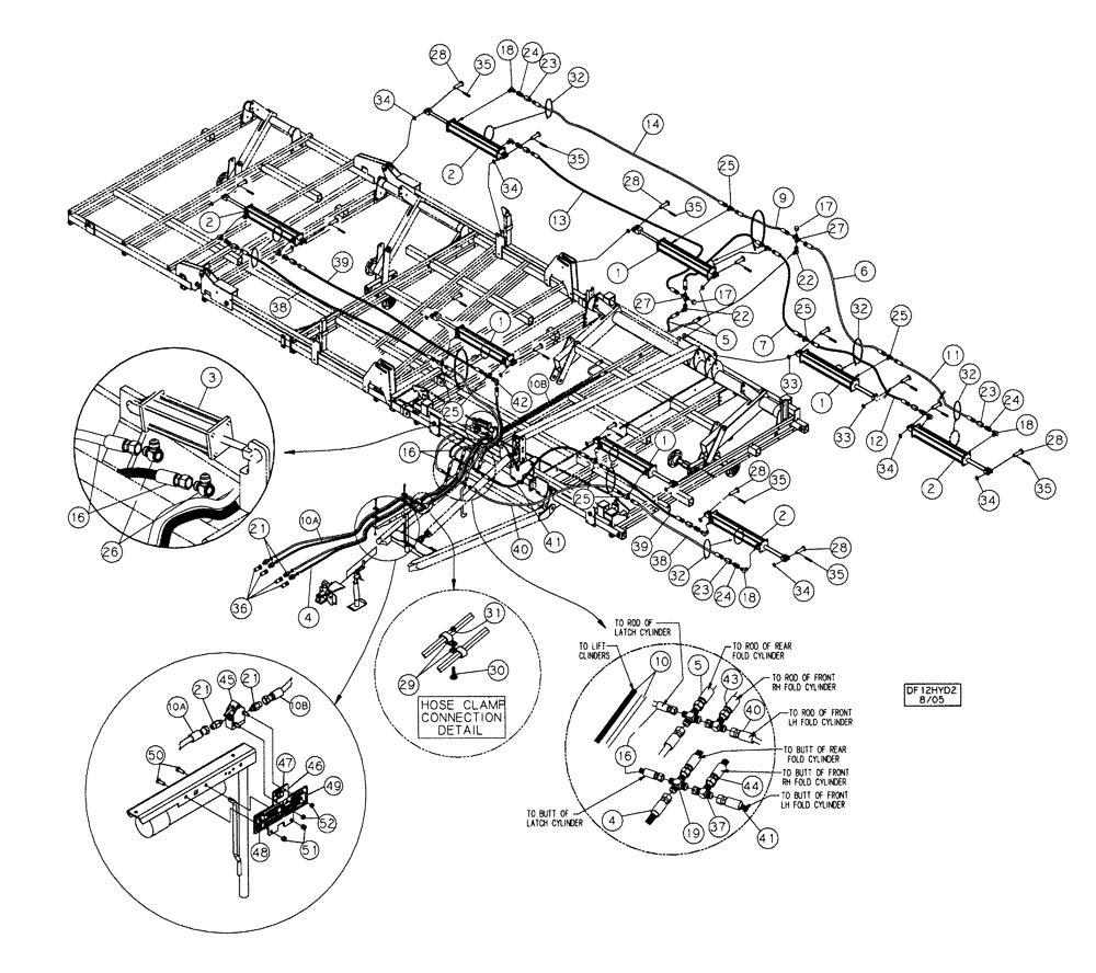 Схема запчастей Case IH TIGERMATE II - (35.100.06) - FRONT WING LIFT HYDRAULICS OPTION 38-1/2 THROUGH 46-1/2 (35) - HYDRAULIC SYSTEMS