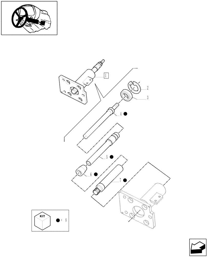 Схема запчастей Case IH JX1070N - (1.92.63/ A) - STEERING COLUMN - BREAKDOWN (10) - OPERATORS PLATFORM/CAB