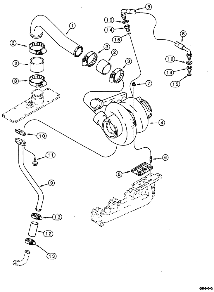 Схема запчастей Case IH 8860 - (10-14) - TURBOCHARGER SYSTEM (4T-390 EMISSIONS CERTIFIED ENGINE) (10) - ENGINE