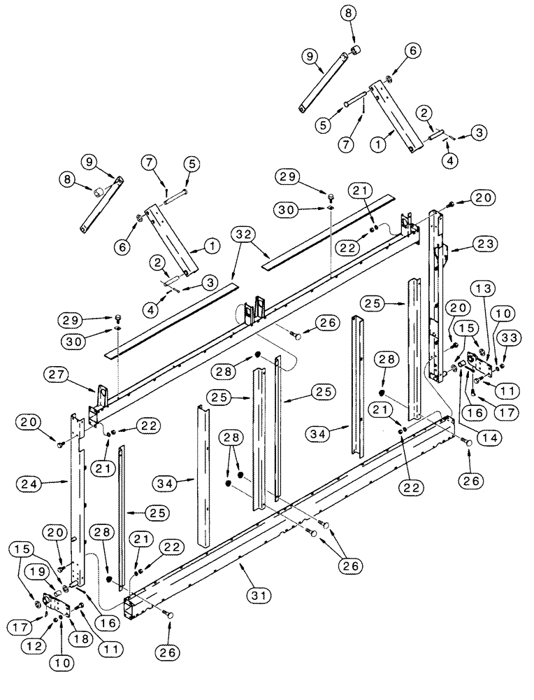 Схема запчастей Case IH 2555 - (09D-14) - BASKET DOOR (16) - BASKET