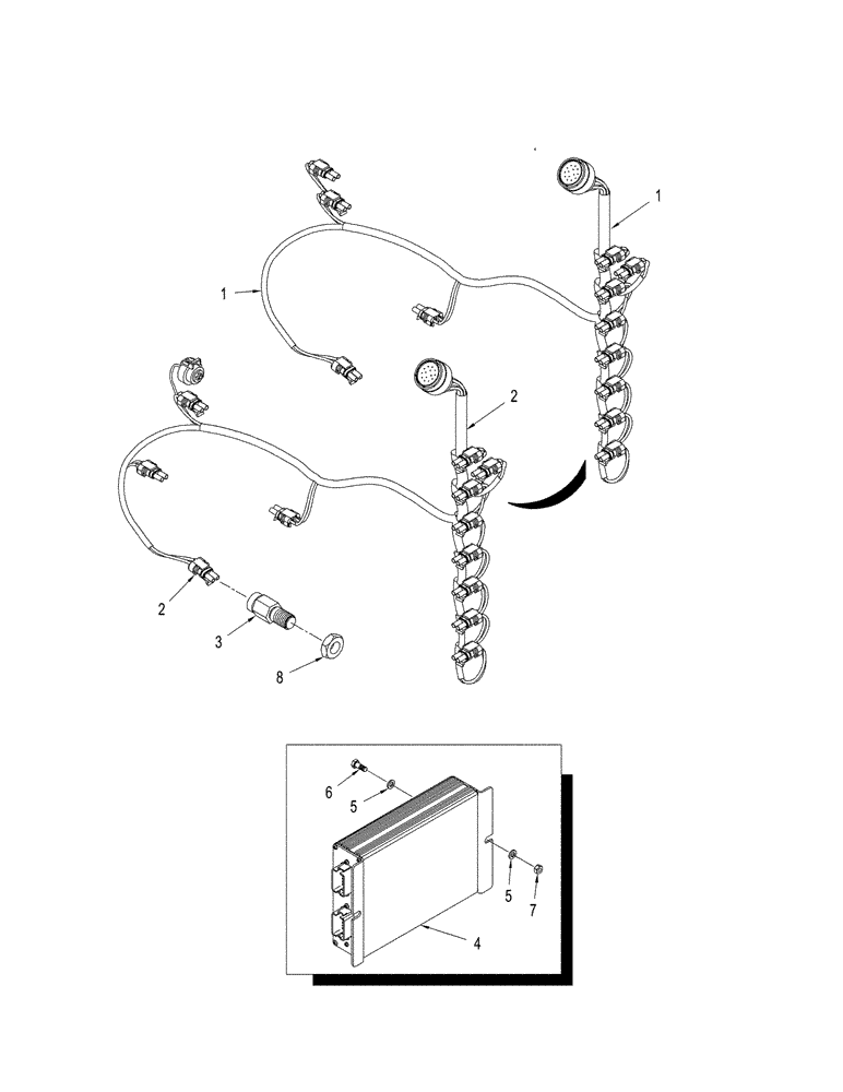 Схема запчастей Case IH STX500 - (04-19) - HARNESS - TRANSMISSION (04) - ELECTRICAL SYSTEMS