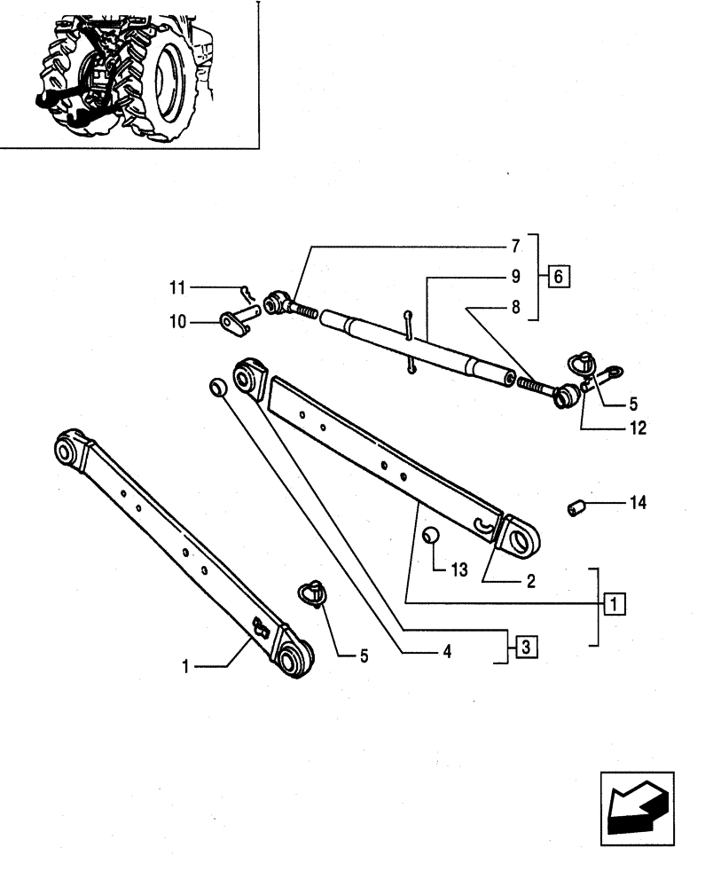 Схема запчастей Case IH JX80 - (1.89.6[02]) - IMPLEMENT ATTACHMENT DEVICE - LIFT ARMS AND SPRAG (09) - IMPLEMENT LIFT