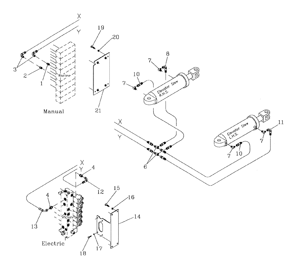 Схема запчастей Case IH 7700 - (B06[30]) - HYDRAULIC CIRCUIT {ELEVATOR SLEW} Hydraulic Components & Circuits