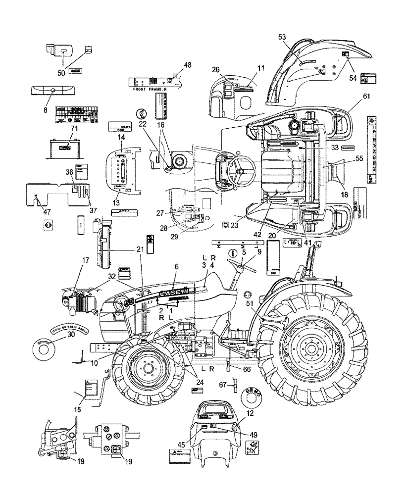 Схема запчастей Case IH DX60 - (08.05) - DECALS (08) - SHEET METAL