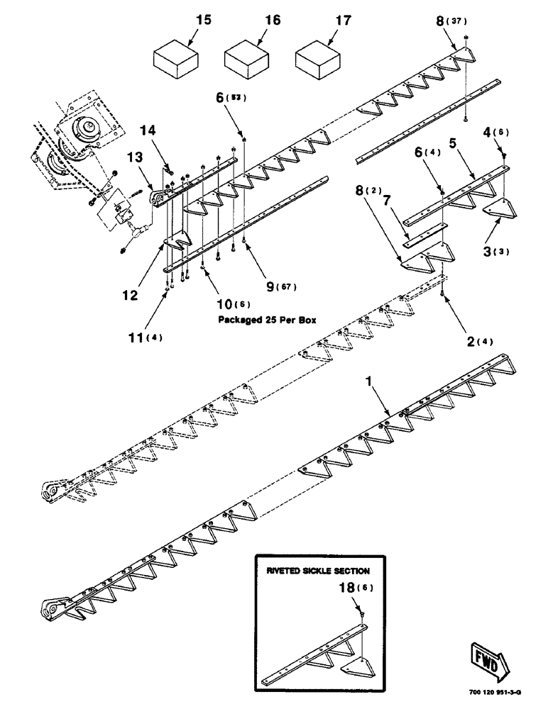 Схема запчастей Case IH 8820 - (5-12) - SICKLE ASSEMBLY, RIGHT, 21 FOOT ONLY (58) - ATTACHMENTS/HEADERS