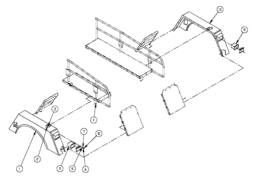 Схема запчастей Case IH FLX4300 - (04-012) - FENDERS, FRONT, 4 WHEEL Frame & Suspension