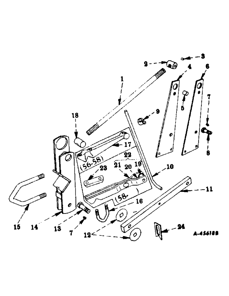 Схема запчастей Case IH 465A - (W-07) - THIRD GANG PARALLEL LINKAGE 