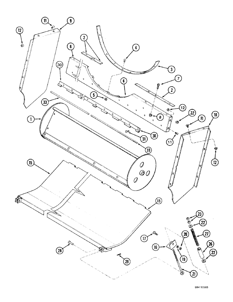 Схема запчастей Case IH 2188 - (9C-06) - DISCHARGE BEATER PAN, RICE COMBINE, SPRING LOADED (15) - BEATER & CLEANING FANS