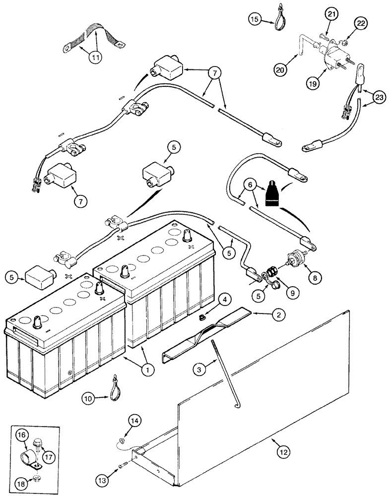 Схема запчастей Case IH CPX420 - (04-16) - BATTERY AND BATTERY CABLES (06) - ELECTRICAL SYSTEMS