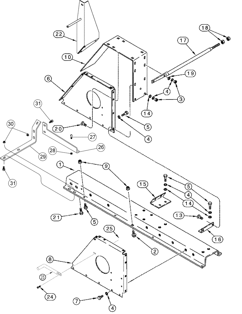 Схема запчастей Case IH 2388 - (09A-05) - SEPARATOR - JACKSHAFT SUPPORT (13) - FEEDER